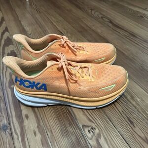 Hoka One One Clifton 9 Orange Yellow 1132210-SLRL Men's Size 12 EE 2E